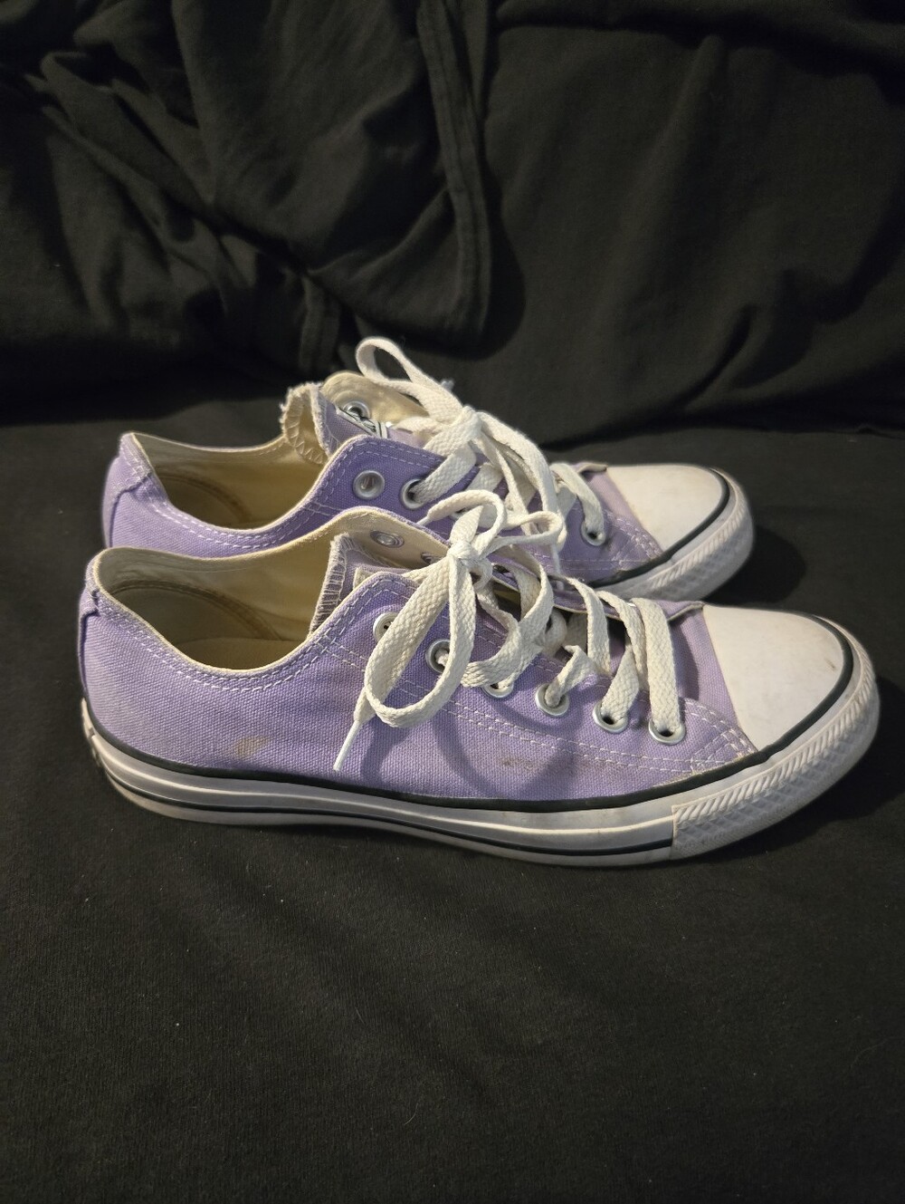 Converse Low Top Sneakers - Light Purple with White - Picture 3 of 9